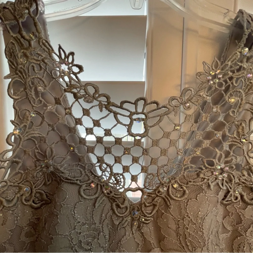 City Studio Silver Sequin Halter Gown - Picture 4 of 6